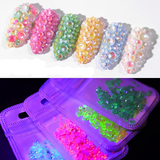 Glow in the Dark  Rhinestone Nail Art