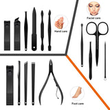 Stylish 15 Piece Stainless Steel Professional Quality Manicure Pedicure Tool Set