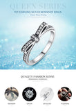Charming Crystal Pave Bow Sterling Silver Ring