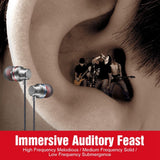Bass Boosting In Ear Wired Stereo Earbuds with Mic with Spare Covers for Android, iPhone, Computers, Tablets with 3.5mm Connection