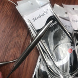 Set of 5 Stainless Steel Circular Knitting Needles Sized 10-15 US (6-10 mm) in Choice of Lengths 17-47 in (43-120cm)