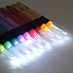 Set of Nine Battery-Operated LED Crochet Hooks in Sizes  C-K (2.5 - 6.5mm)
