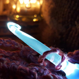 Set of Nine Battery-Operated LED Crochet Hooks in Sizes  C-K (2.5 - 6.5mm)