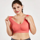Comfortable Seamless Wireless Lounging Bra with Removable Pads and Wide Shoulder Straps