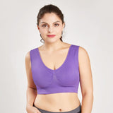 Comfortable Seamless Wireless Lounging Bra with Removable Pads and Wide Shoulder Straps