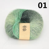 Rainbow Gradient Dyed Mohair Yarn