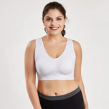 Comfortable Seamless Wireless Lounging Bra with Removable Pads and Wide Shoulder Straps