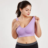 Comfortable Seamless Wireless Lounging Bra with Removable Pads and Wide Shoulder Straps