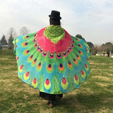 Butterfly Peacock Owl Print Chiffon Beach Wrap Cape