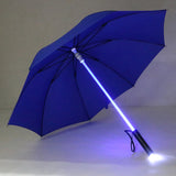 Windproof  Golf Umbrella with LED Lightsaber Handle and Flashlight