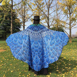 Butterfly Peacock Owl Print Chiffon Beach Wrap Cape