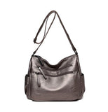 Soft  Sheepskin Handbag with Handy Pockets and Adjustable Shoulder Strap