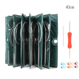 Set of 11 Stainless Steel Circular Knitting Needles Sized 000-8 US in Choice of 5 Lengths