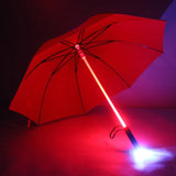 Windproof  Golf Umbrella with LED Lightsaber Handle and Flashlight