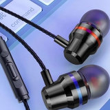 Bass Boosting In Ear Wired Stereo Earbuds with Mic with Spare Covers for Android, iPhone, Computers, Tablets with 3.5mm Connection