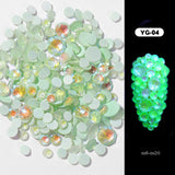 Glow in the Dark  Rhinestone Nail Art