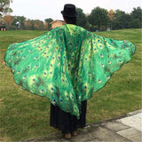 Butterfly Peacock Owl Print Chiffon Beach Wrap Cape