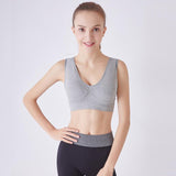 Wireless Padded Seamless Knit Exercise Bra with Removable Pads