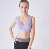 Wireless Padded Seamless Knit Exercise Bra with Removable Pads